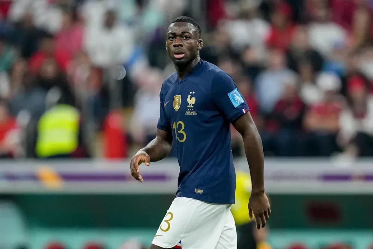 Player wearing France jersey during World Cup match