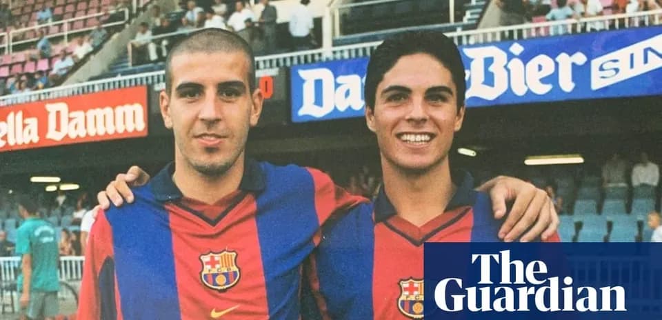 Two young players posing in FC Barcelona jerseys
