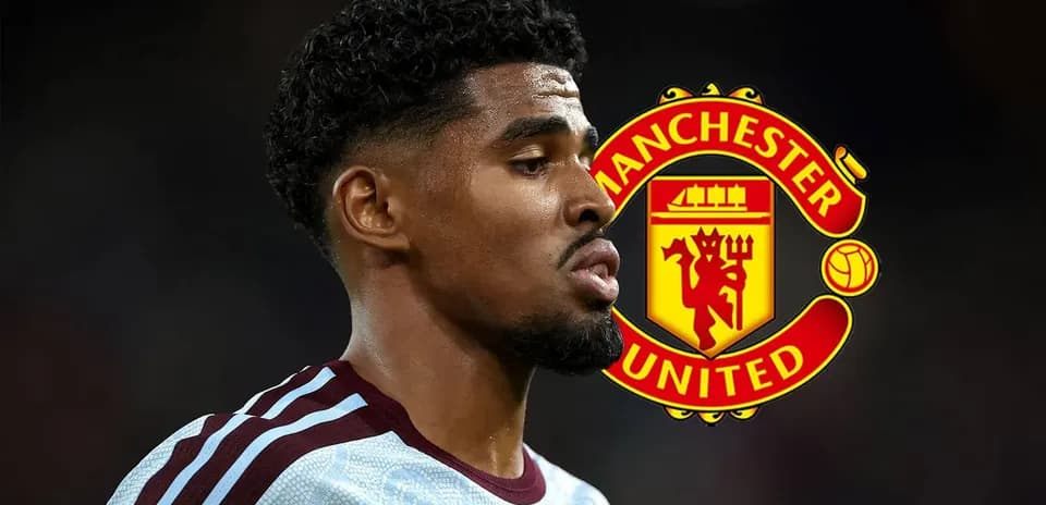 Player profile with Manchester United logo overlay
