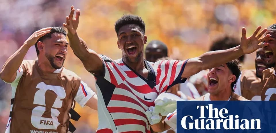 Players celebrating a goal during FIFA World Cup match