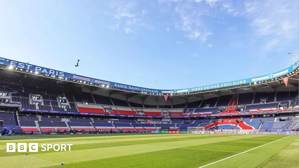 Empty stadium interior of Parc des Princes
