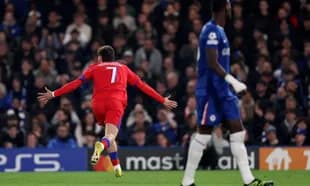 Player celebrating goal during Chelsea vs PSG match