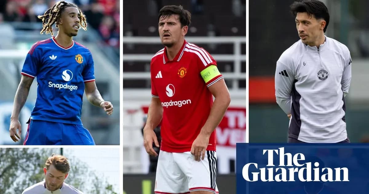 Four Manchester United players in training and match gear Four Manchester United players in training and match gear