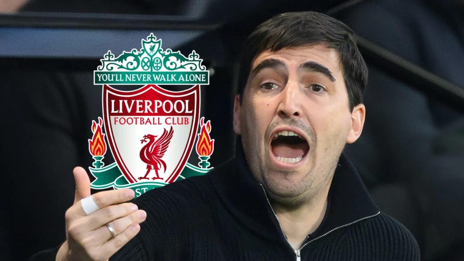 Person gesturing during a Liverpool FC match Person gesturing during a Liverpool FC match
