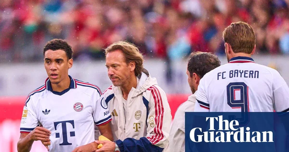 Bayern Munich players interacting on the sidelines Bayern Munich players interacting on the sidelines