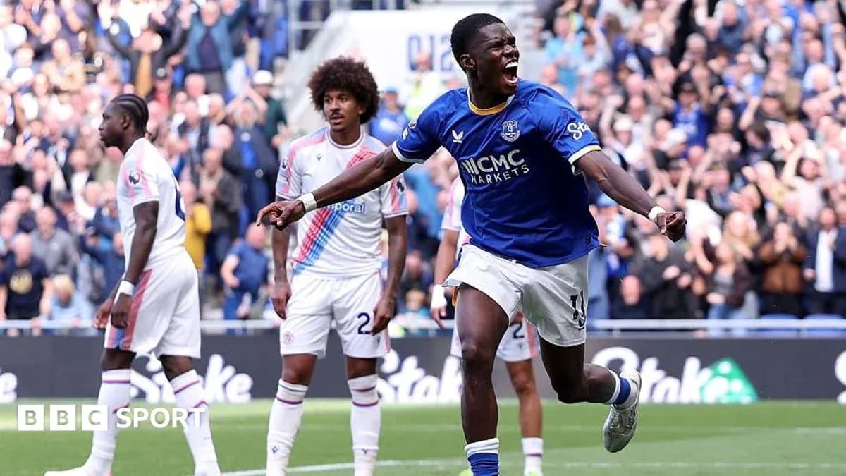 Everton player celebrating goal during match Everton player celebrating goal during match