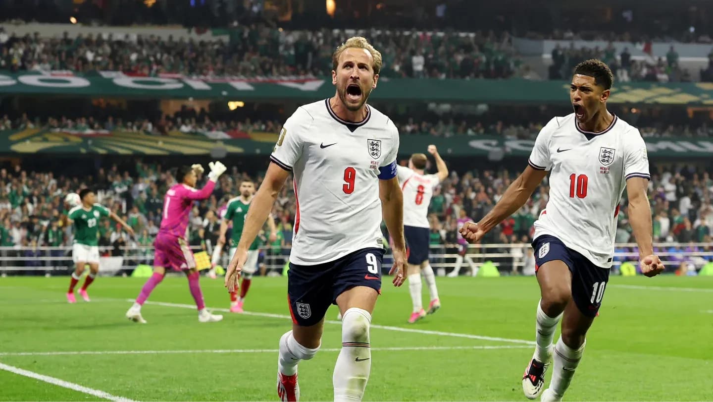 England players celebrating a goal during match England players celebrating a goal during match