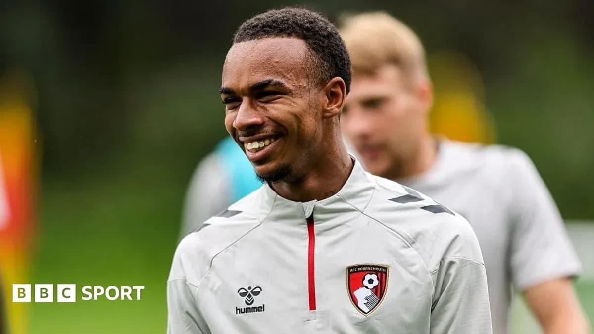 Player smiling during training session at Bournemouth Player smiling during training session at Bournemouth