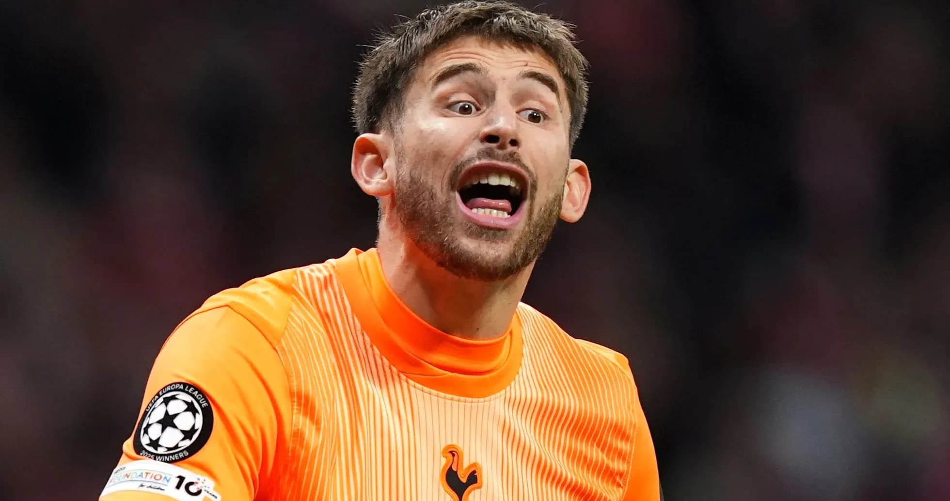 Goalkeeper shouting during a football match Goalkeeper shouting during a football match