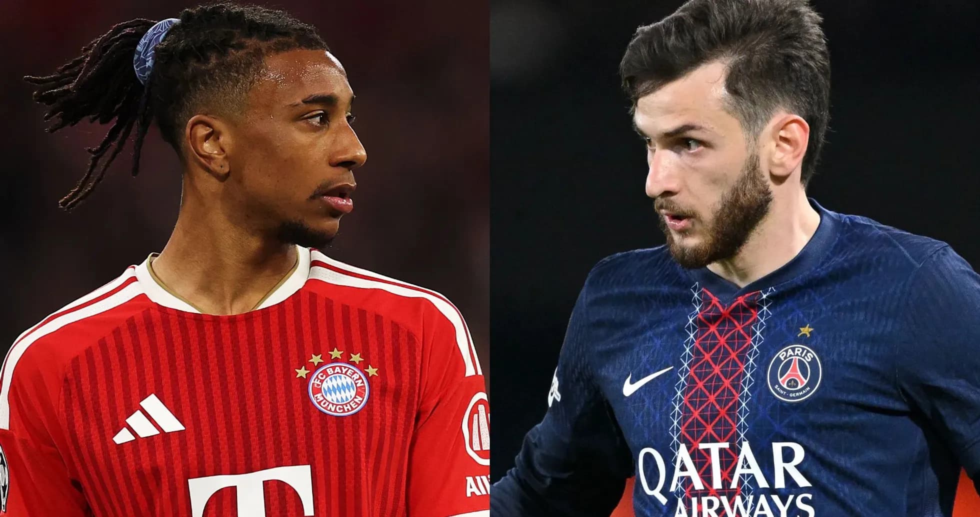 Two football players from Bayern Munich and PSG Two football players from Bayern Munich and PSG