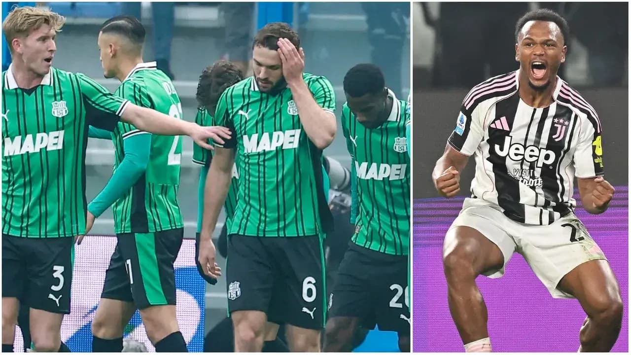 Sassuolo and Juventus players during Serie A match Sassuolo and Juventus players during Serie A match