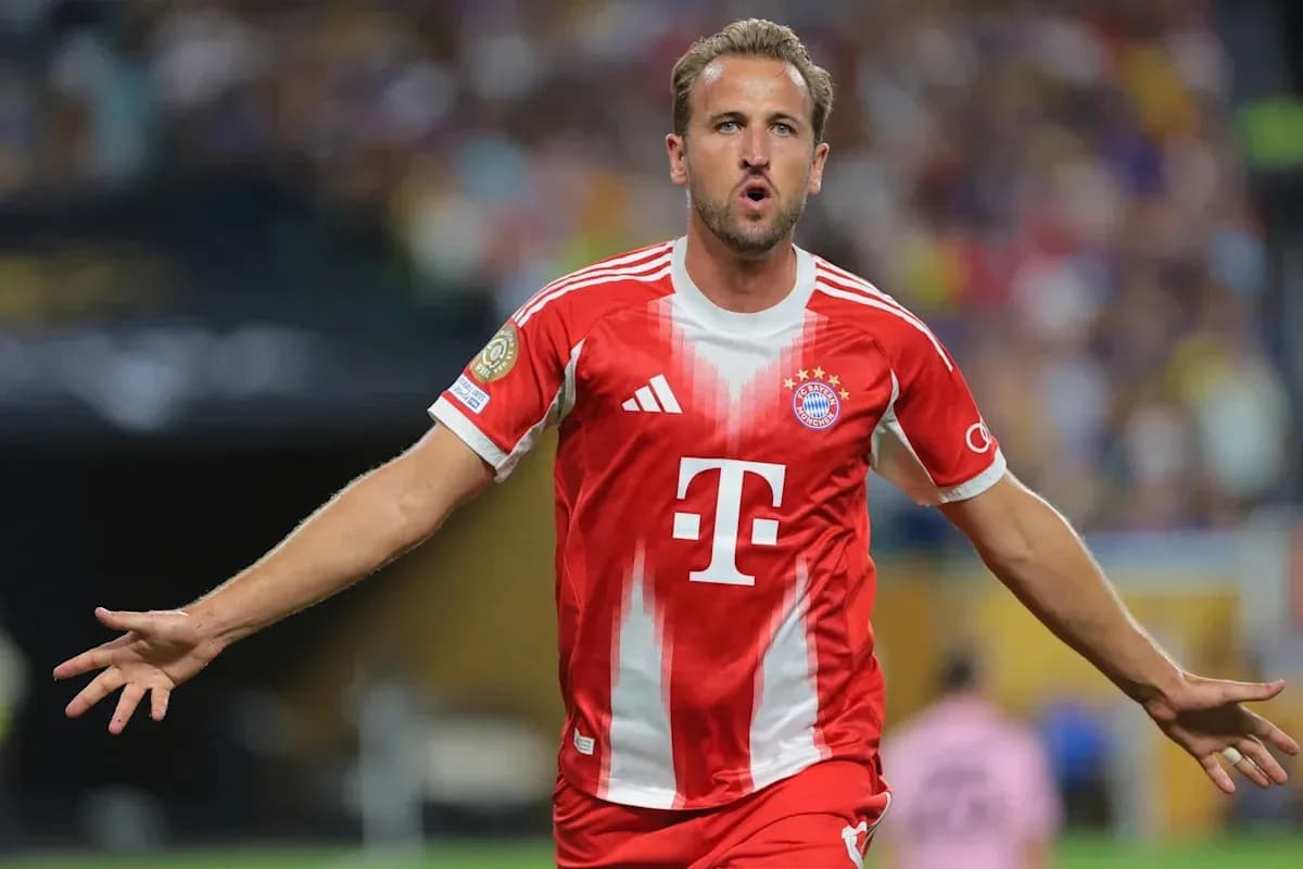 Player celebrating after scoring a goal for Bayern Munich Player celebrating after scoring a goal for Bayern Munich