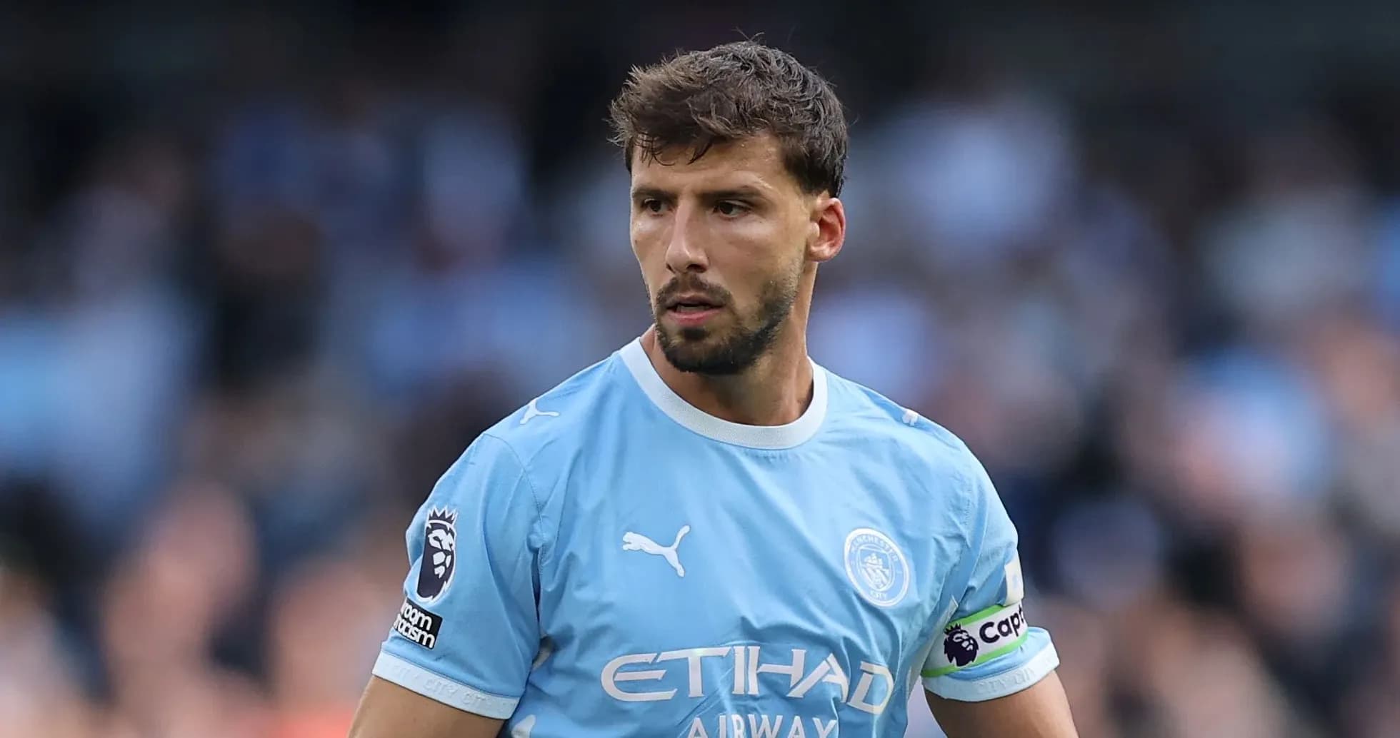 Player wearing Manchester City kit during match Player wearing Manchester City kit during match