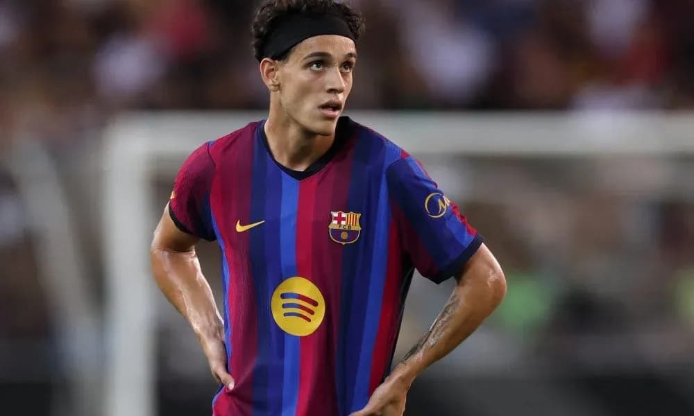 Player in FC Barcelona jersey during match Player in FC Barcelona jersey during match