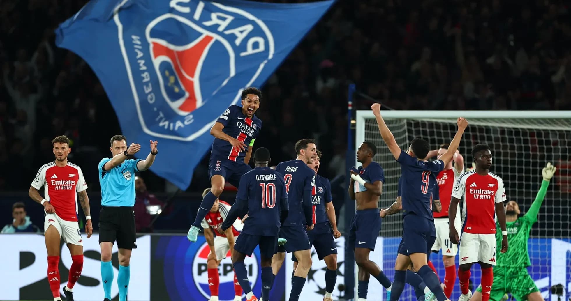 Paris Saint Germain players celebrating a goal Paris Saint Germain players celebrating a goal
