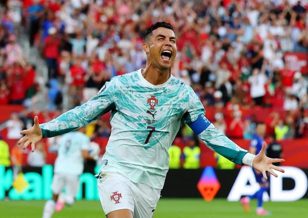 Cristiano Ronaldo celebrating goal for Portugal Cristiano Ronaldo celebrating goal for Portugal