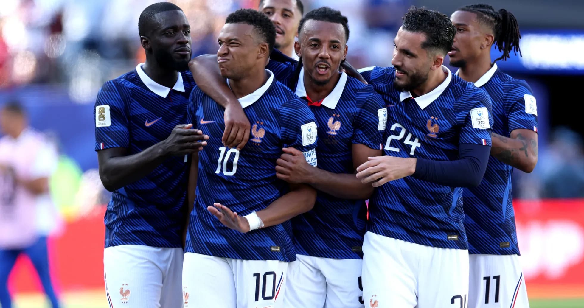 France players celebrating a goal during match France players celebrating a goal during match