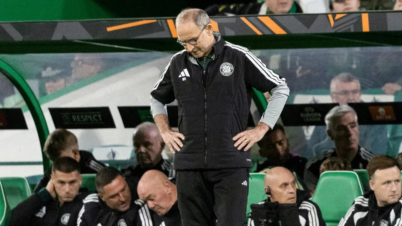Coach looking down on bench during match Coach looking down on bench during match