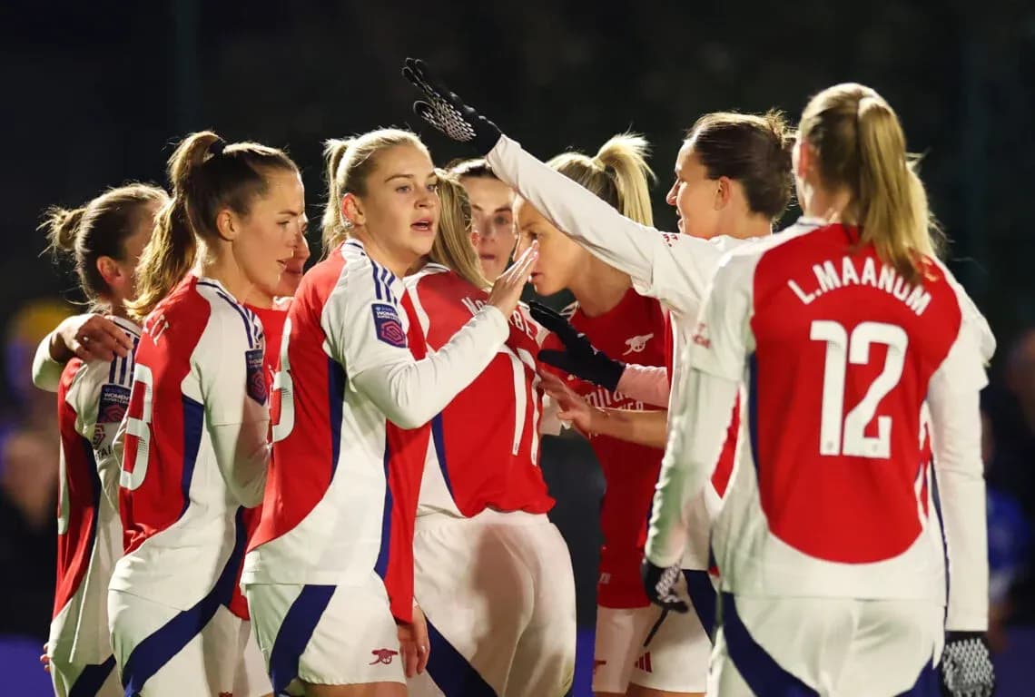 Arsenal Women celebrating a goal during match Arsenal Women celebrating a goal during match