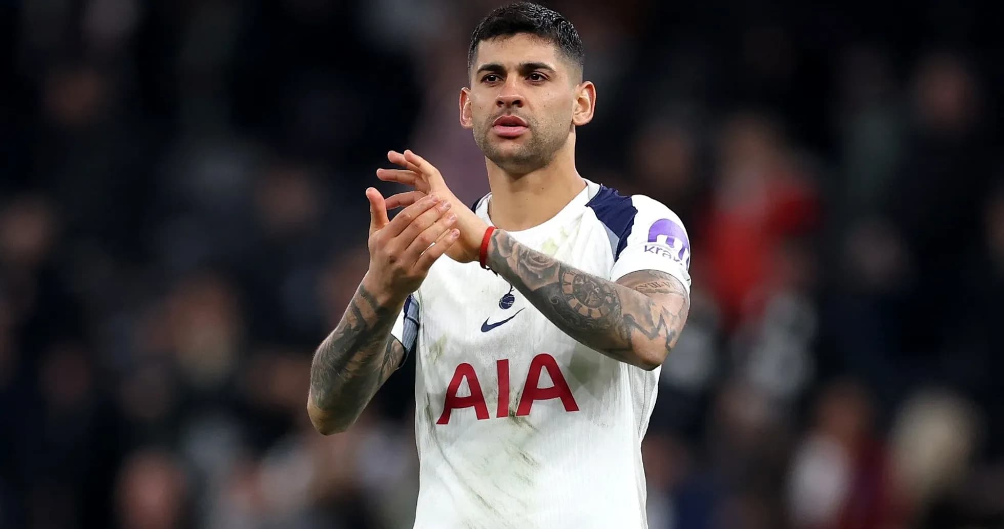 Player applauding fans after the match Player applauding fans after the match