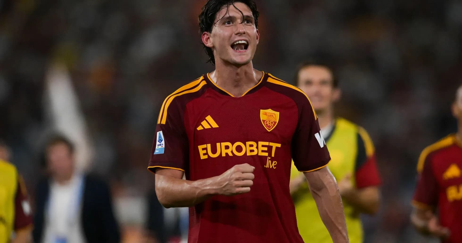 AS Roma player celebrating during match AS Roma player celebrating during match