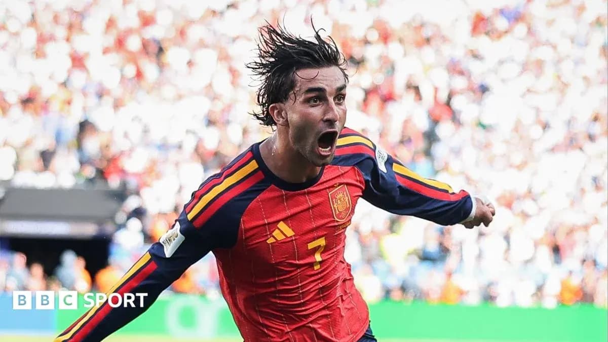 Player celebrating a goal in Spain jersey Player celebrating a goal in Spain jersey