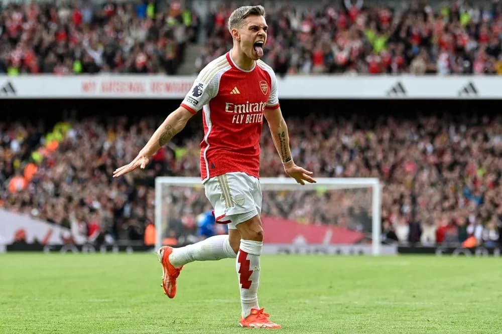 Player celebrating goal during Arsenal match Player celebrating goal during Arsenal match