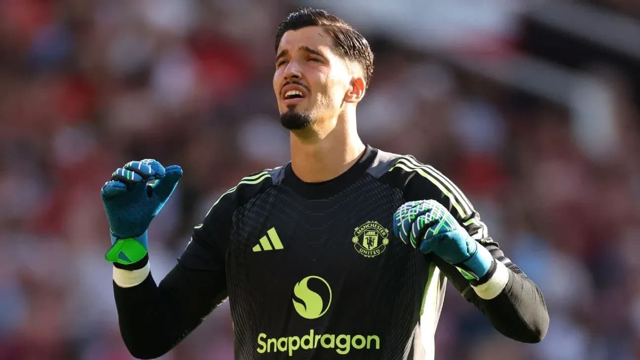 Goalkeeper celebrating during Manchester United match Goalkeeper celebrating during Manchester United match