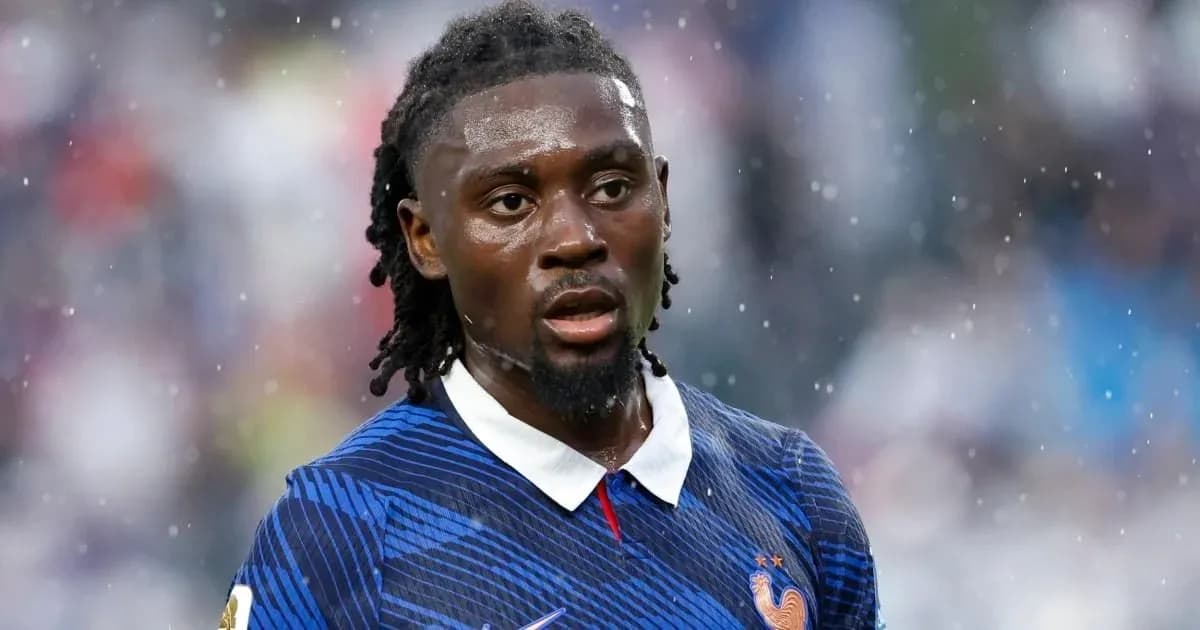 Football player wearing France kit during match Football player wearing France kit during match