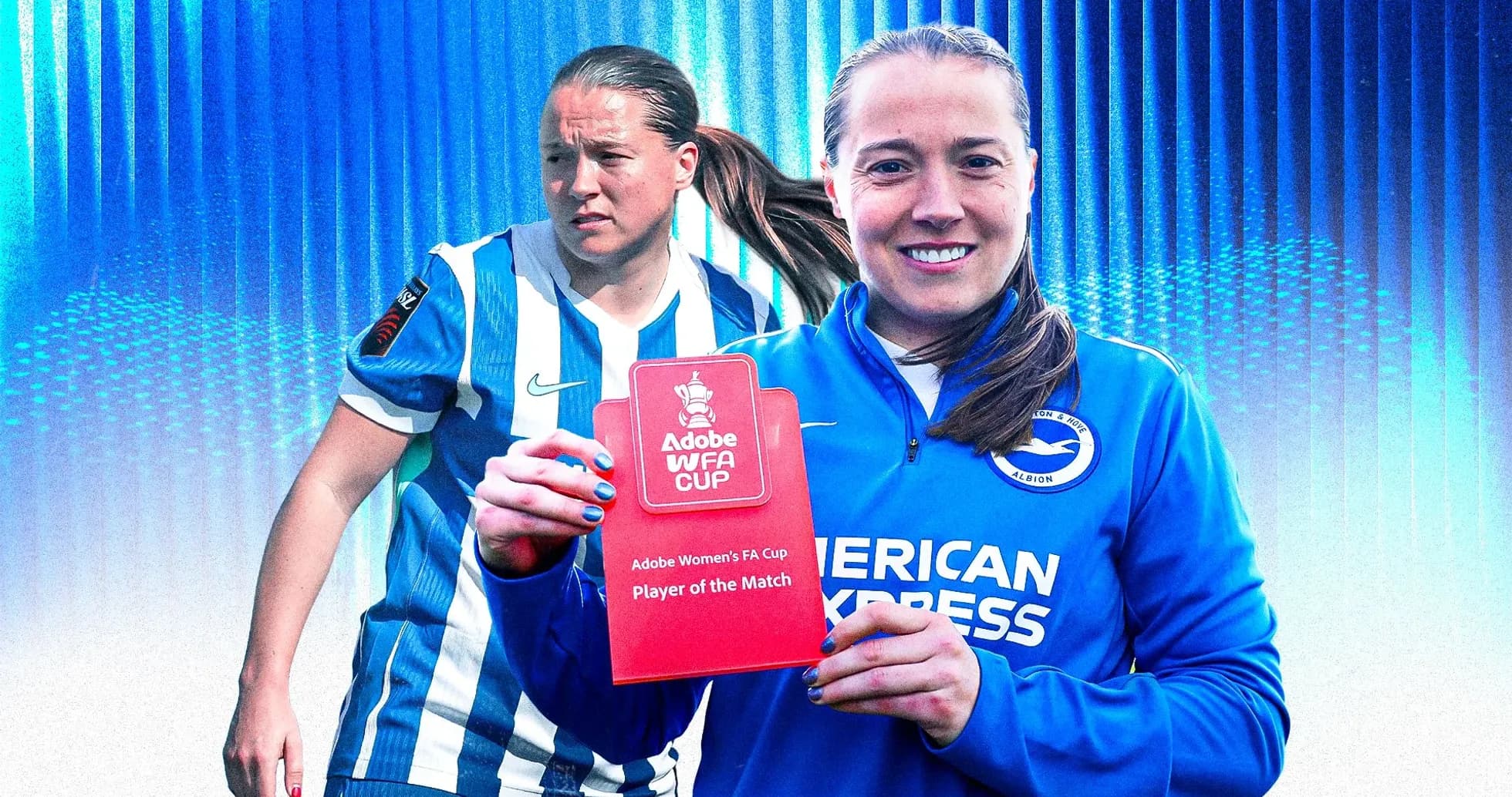 Player holding Player of the Match award in FA Cup Player holding Player of the Match award in FA Cup