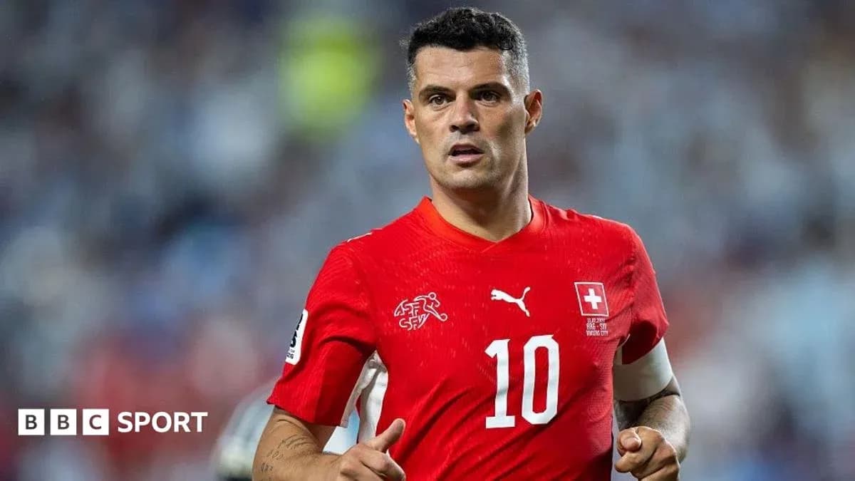 Player wearing Switzerland jersey during match Player wearing Switzerland jersey during match