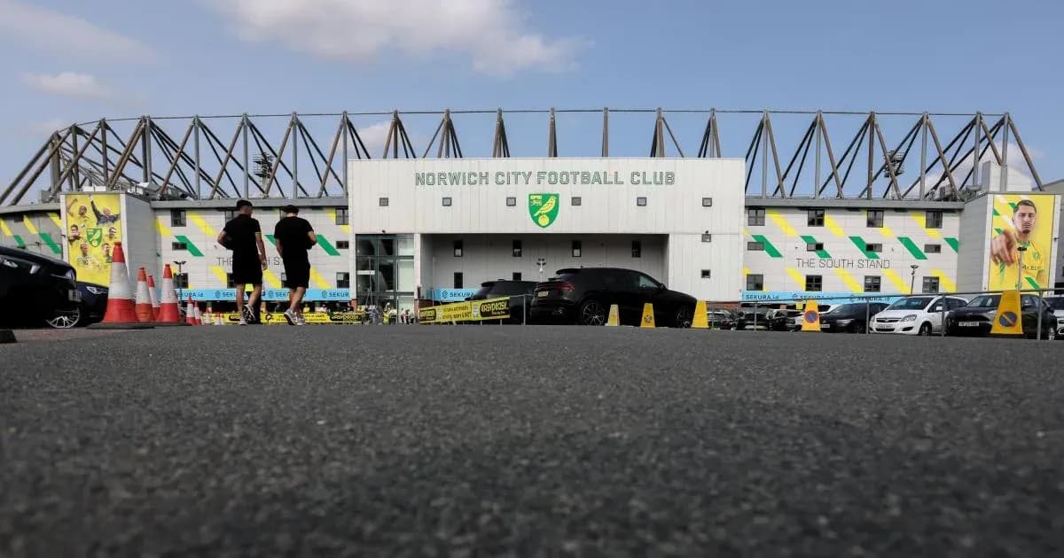 Fans walking towards Norwich City Football Club stadium Fans walking towards Norwich City Football Club stadium