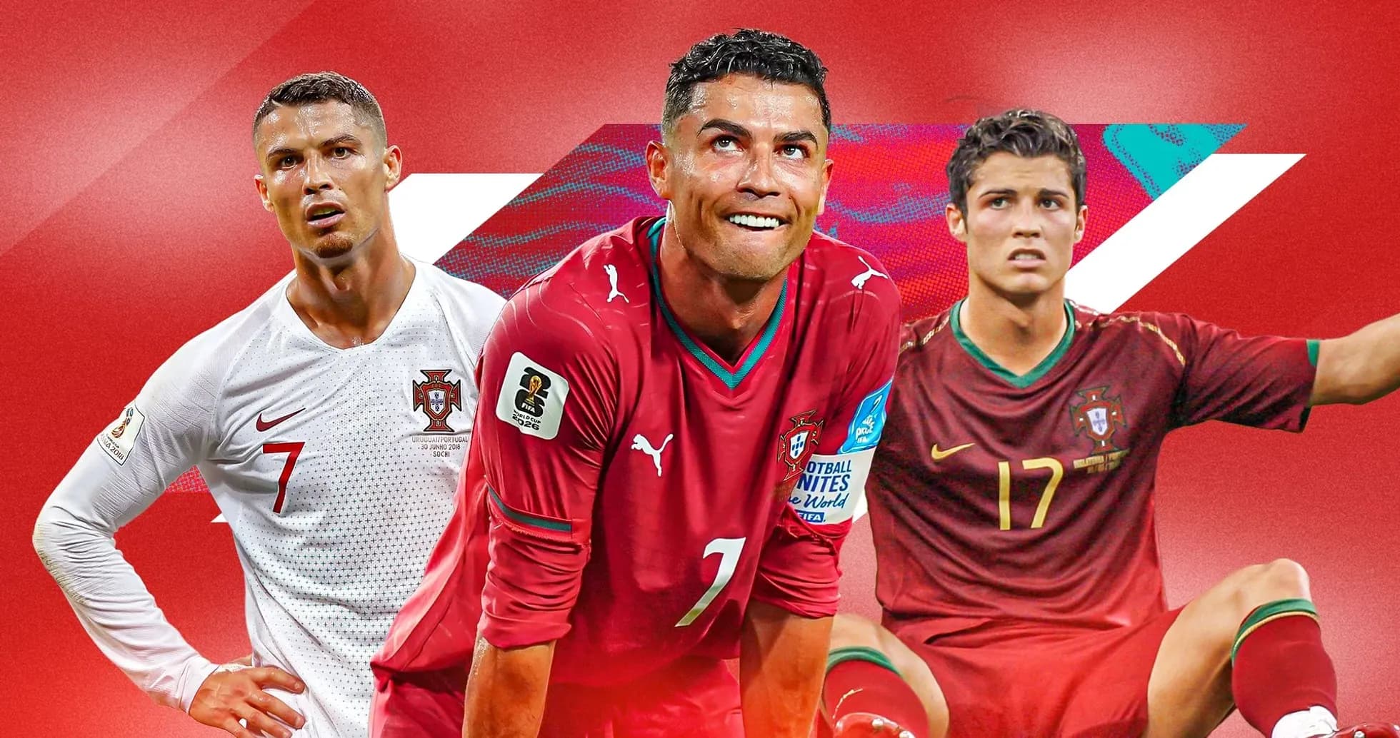 Cristiano Ronaldo in various Portugal kits Cristiano Ronaldo in various Portugal kits