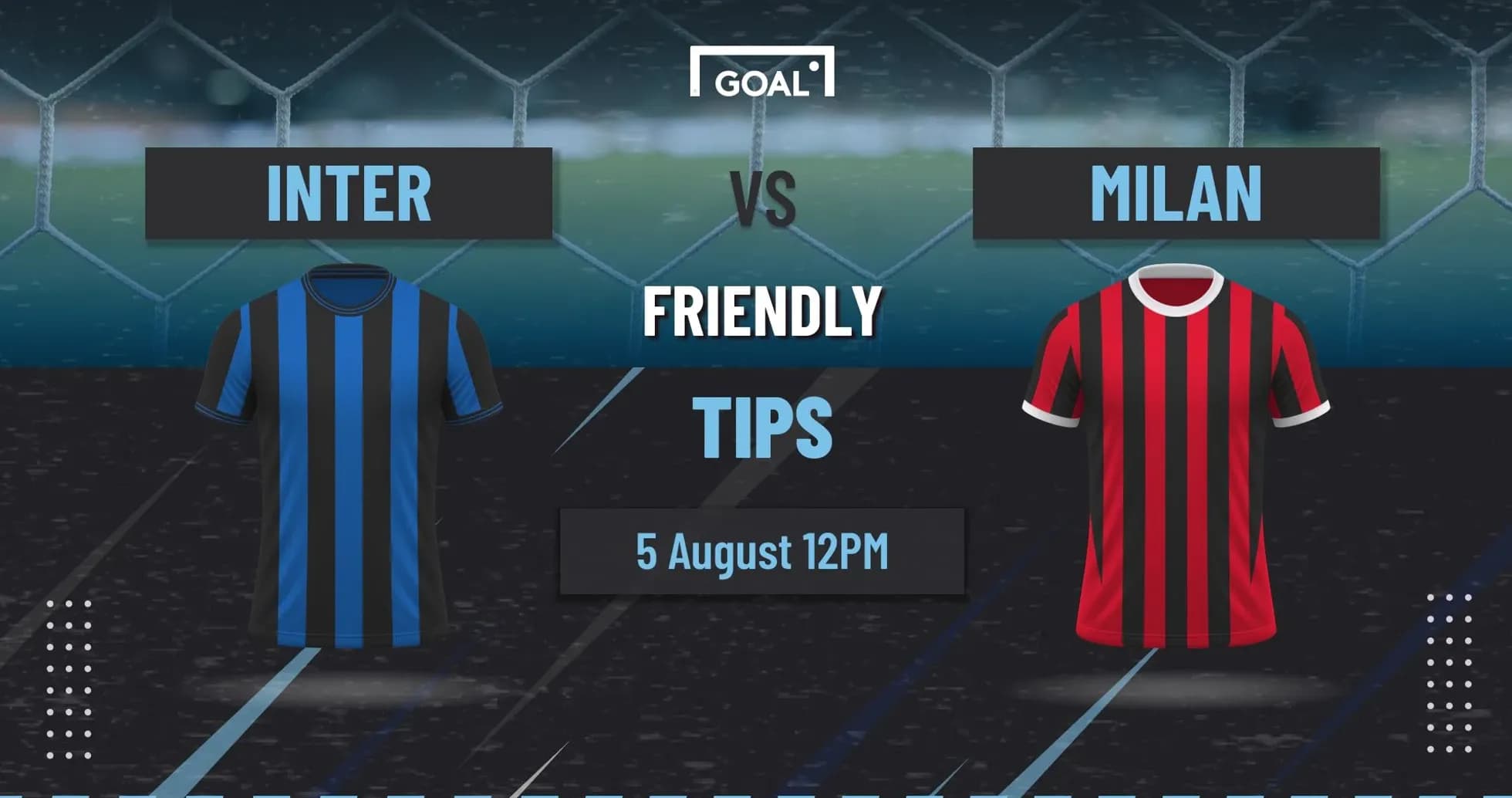 Inter vs Milan friendly match announcement graphic Inter vs Milan friendly match announcement graphic