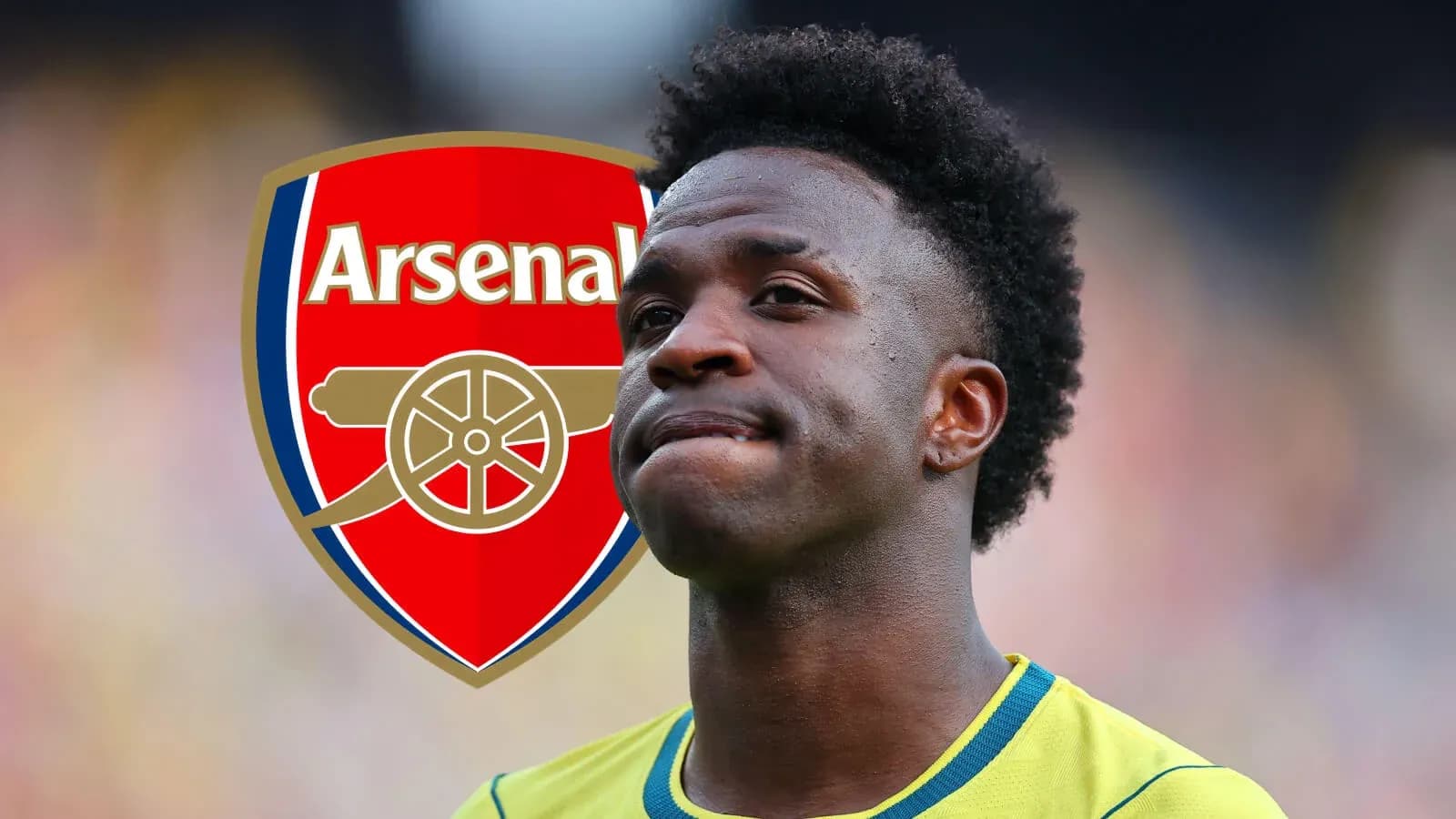 Player with Arsenal logo in background Player with Arsenal logo in background
