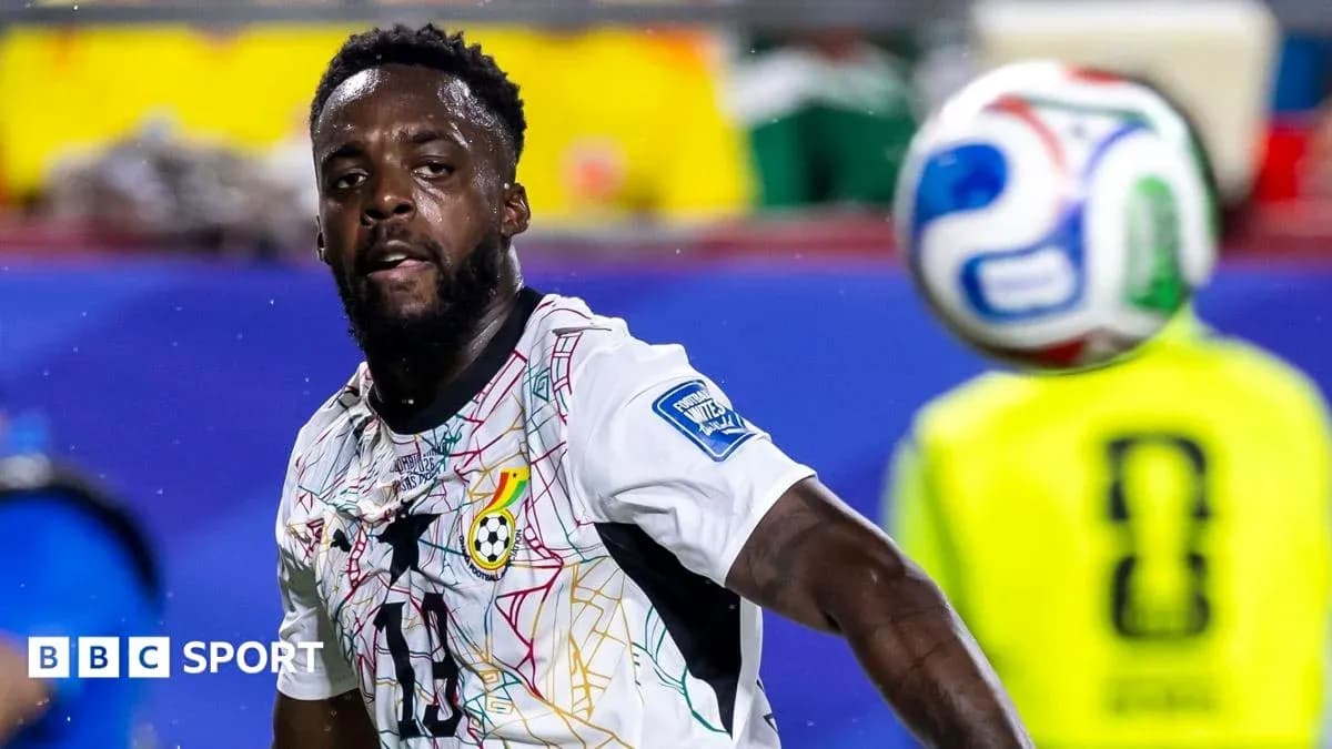 Ghana player controlling the ball during match Ghana player controlling the ball during match