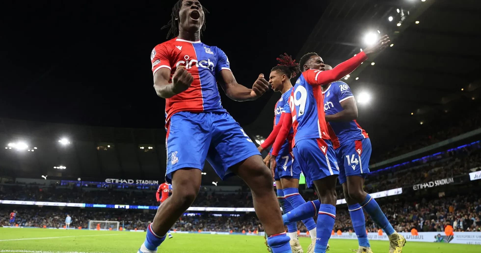 Crystal Palace players celebrating a goal Crystal Palace players celebrating a goal