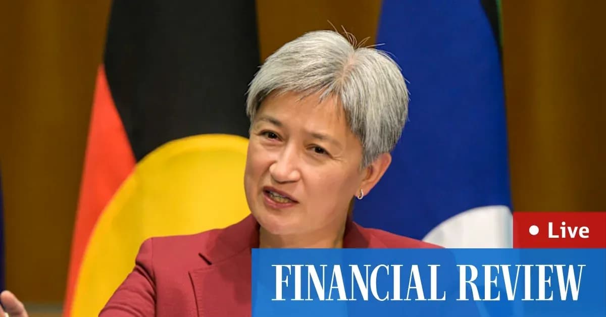 Woman speaking at a press conference with flags behind Woman speaking at a press conference with flags behind