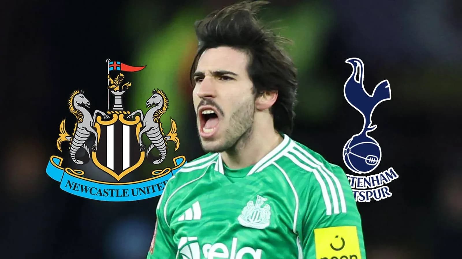 Goalkeeper celebrating with team logos in background Goalkeeper celebrating with team logos in background