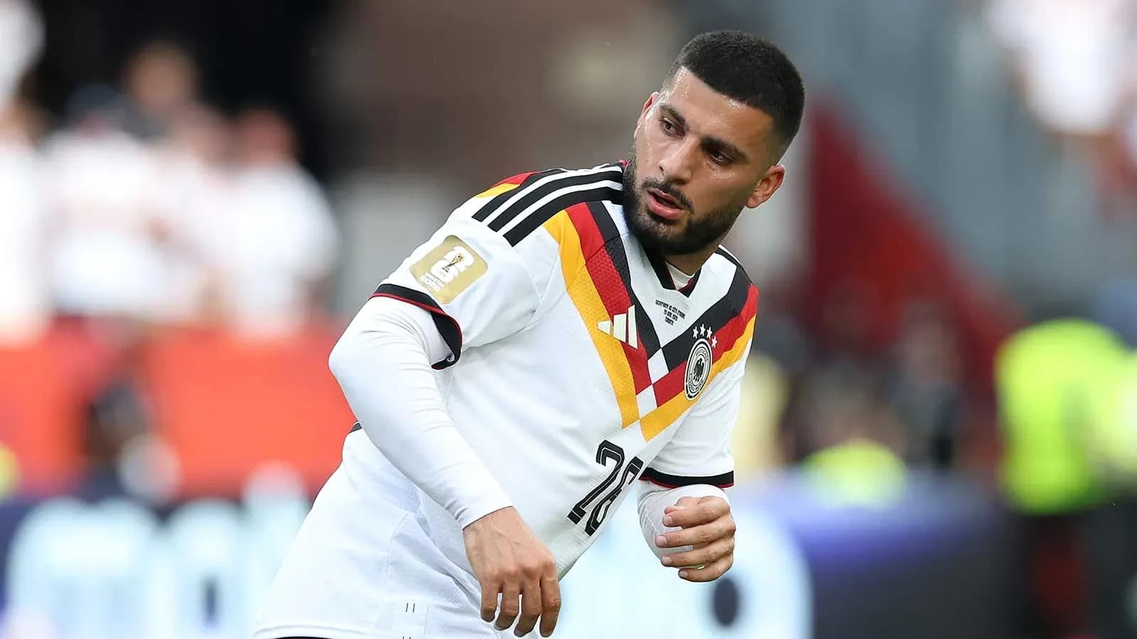 Player wearing Germany jersey during warm-up before match Player wearing Germany jersey during warm-up before match