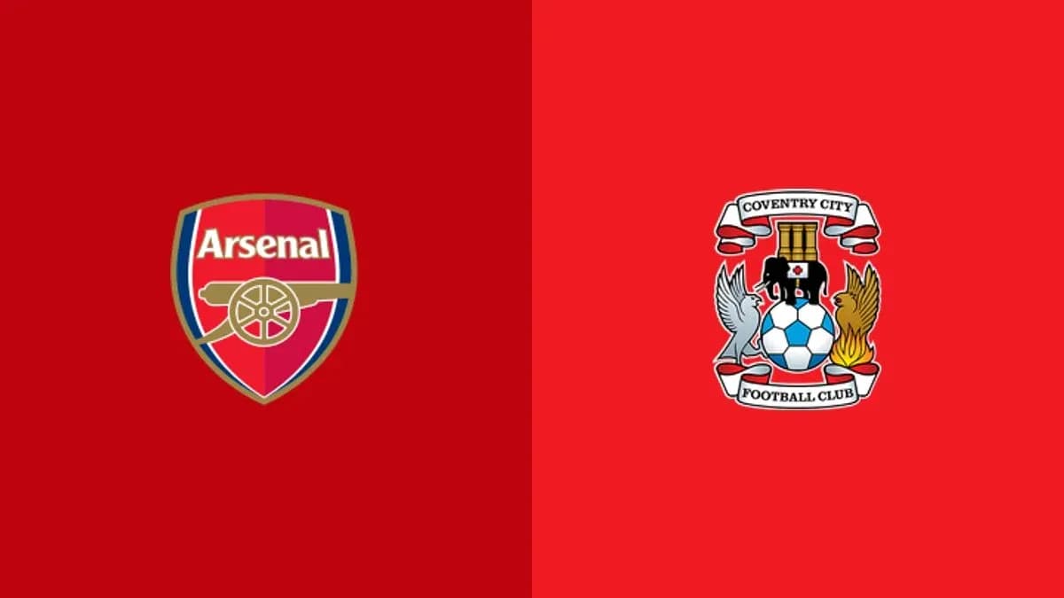 Logos of Arsenal and Coventry City football clubs Logos of Arsenal and Coventry City football clubs