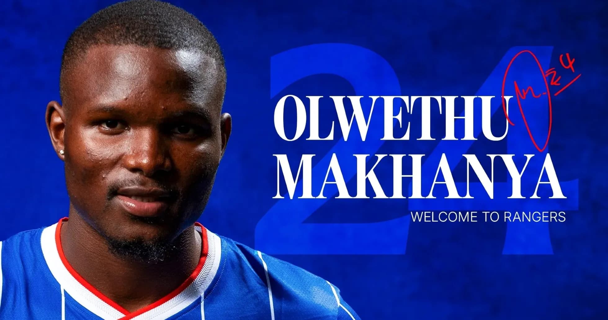 Player Olwethu Makhanya in Rangers kit Player Olwethu Makhanya in Rangers kit