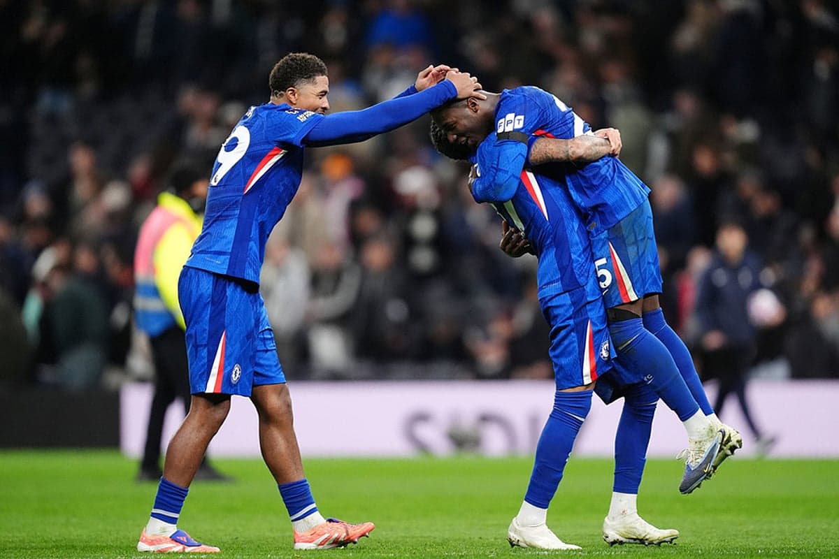 Chelsea players celebrating a goal during match Chelsea players celebrating a goal during match