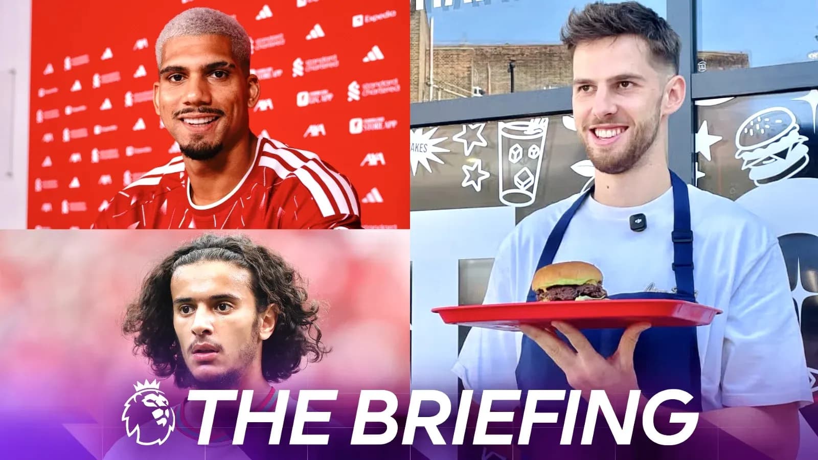 Three football players in different settings Three football players in different settings