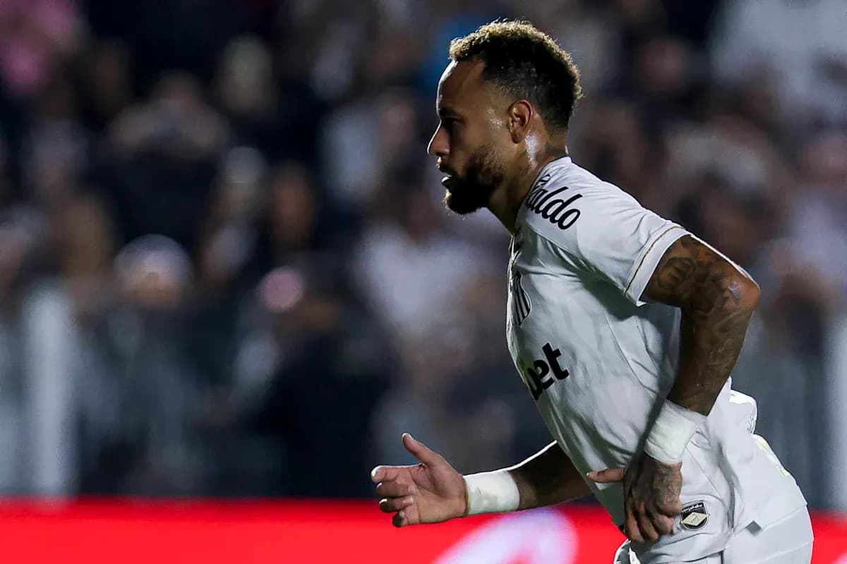 Neymar running on the field during a match Neymar running on the field during a match