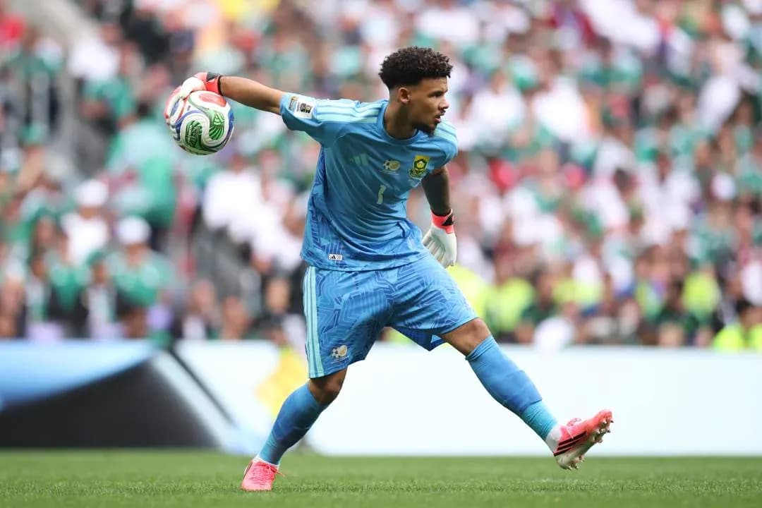 Goalkeeper throwing ball during match Goalkeeper throwing ball during match