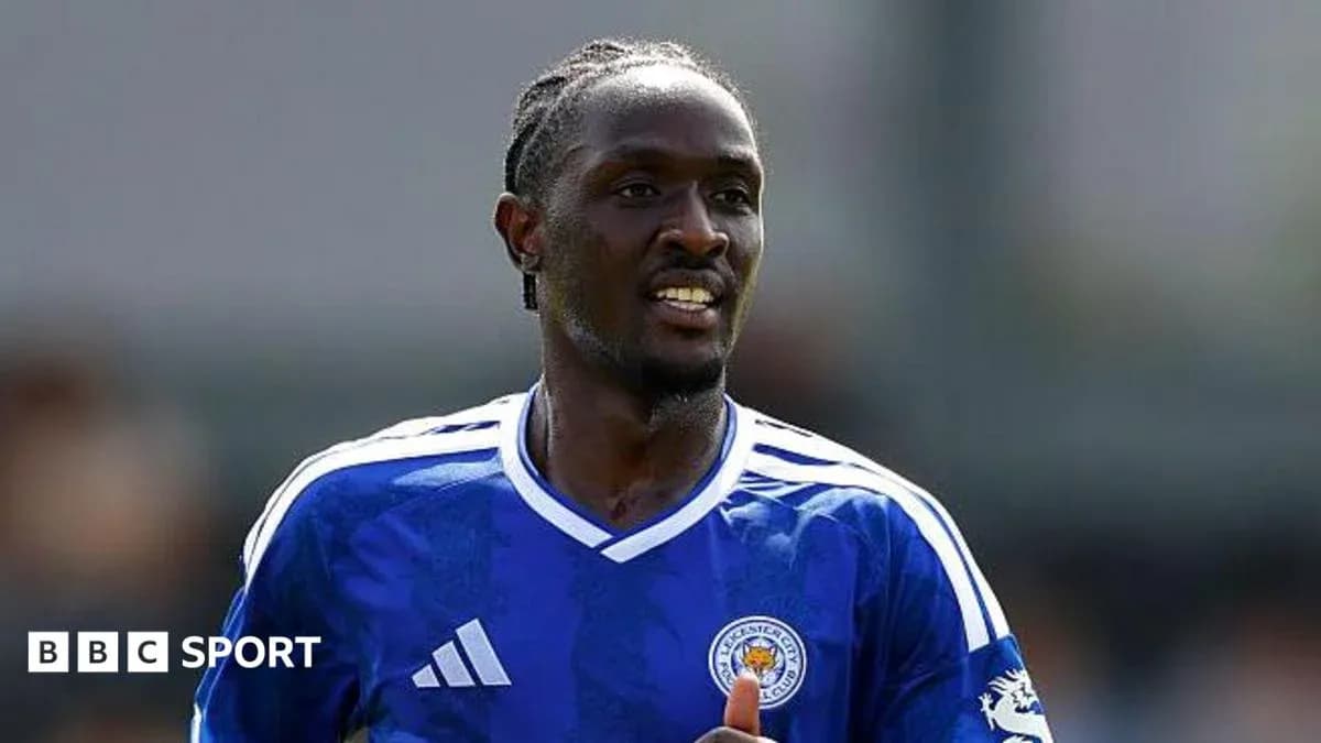 Player in blue Leicester City jersey during match Player in blue Leicester City jersey during match