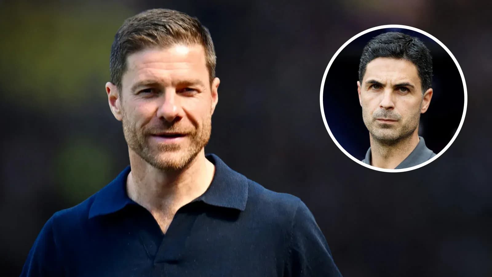 Two football coaches in a split image portrait Two football coaches in a split image portrait