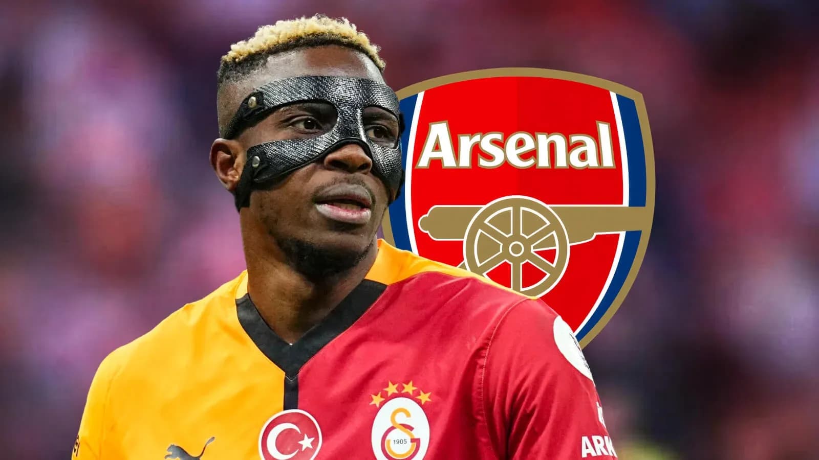 Player in mask wearing Galatasaray jersey Player in mask wearing Galatasaray jersey