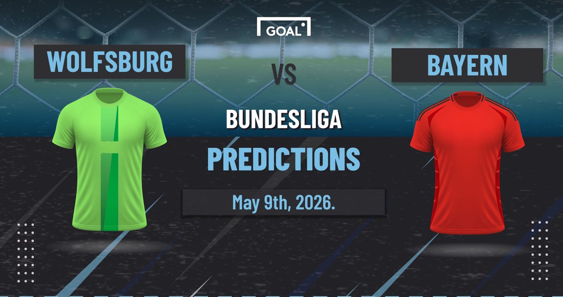 Wolfsburg vs Bayern Bundesliga match prediction graphic Wolfsburg vs Bayern Bundesliga match prediction graphic